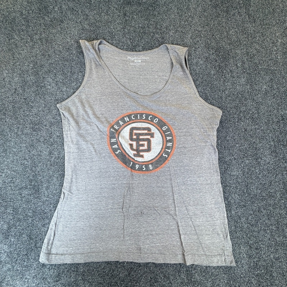 Wright Ditson San Francisco Giants MLB Tank Top Womens XL Heather Gray Logo